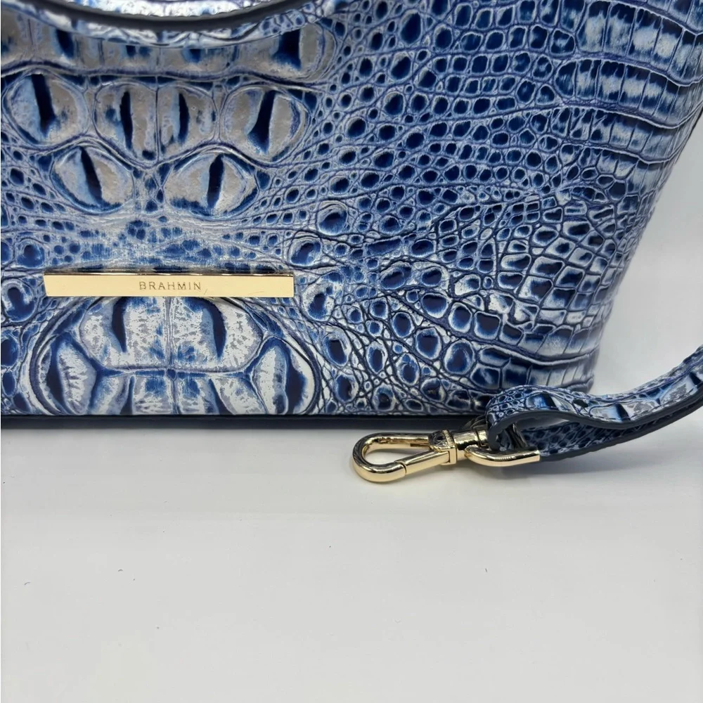 Brahmin Jeanne Leather Large Tote Style Bag Coastal Blue Melbourne - Picture 5 of 15